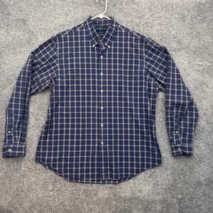 Vtg Ralph Lauren Shirt XL Blue Puple Plaid Button Down Long Sleeve Custom Fit
